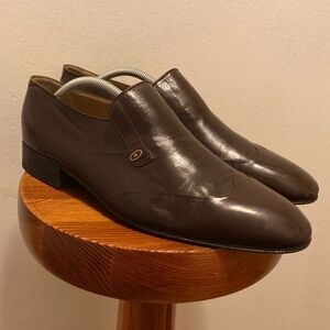 Artioli Classic Brown Leather Slip-On Dress Shoes